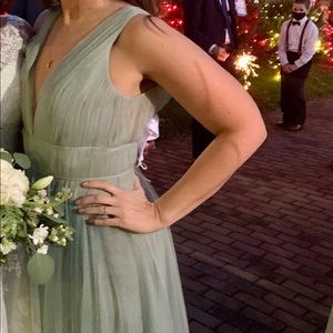 BHLDN Jenny Yoo Sarita Tulle bridesmaid dress. Sea Glass. Size 10.